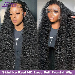 250 Density 13x6 HD Lace Frontal Deep Wave Wig - Real Virgin Hair, Pre-Plucked, Skinlike Finish by Lemoda