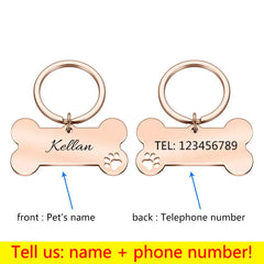 Engraved Pet ID Keychain for Cats & Dogs: Personalized Bone Pendant