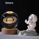 Gift Festival USB LED night light, Galaxy Crystal Ball lamp, 3D planet moon lamp, home decoration  ourlum.com Saturn-B  