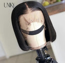 Premium Black Brazilian Lace Front Bob Wig Realistic Look