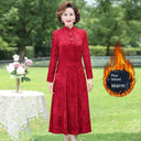 Middle-Aged Jacquard Dress Stylish Autumn Essential Attire