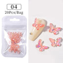 Auroras Butterfly 3D Nail Art Jewelry Unique Acrylic Beads Kit