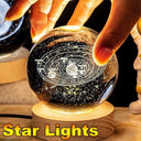 USB LED Night Light Galaxy Crystal Ball Table Lamp 3D Planet Moon Lamp Bedroom Home Decor for Kids Party Children Birthday Gifts  ourlum.com   