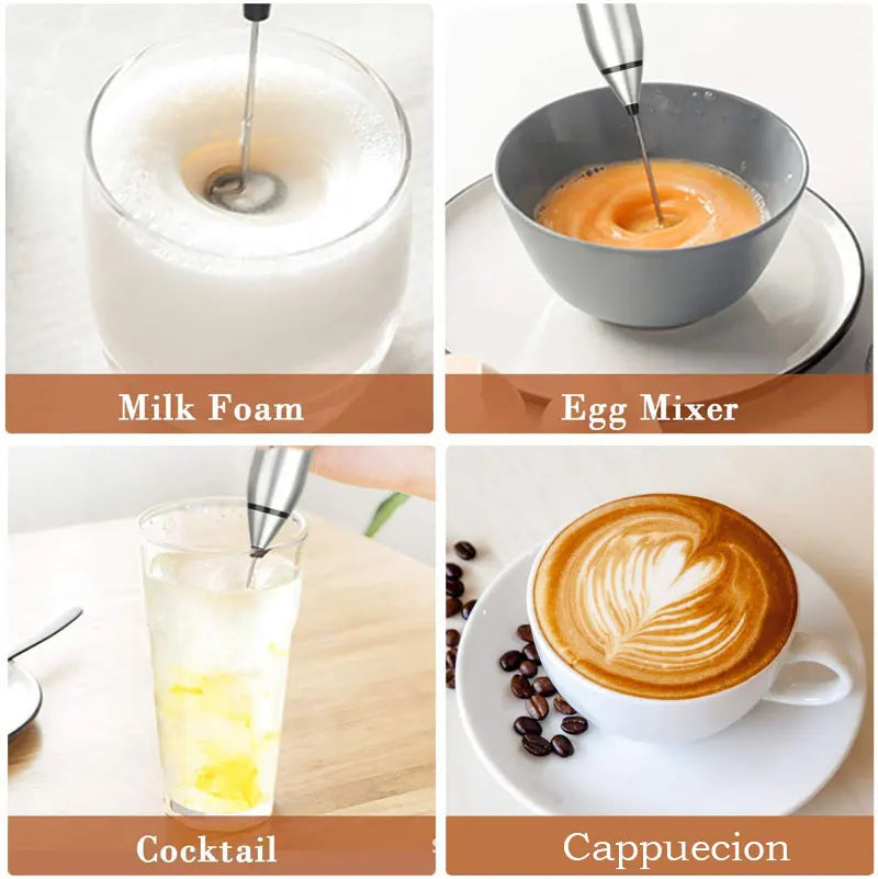 Electric Handheld Milk Frother USB Blender for Coffee and Cappuccino  ourlum.com   