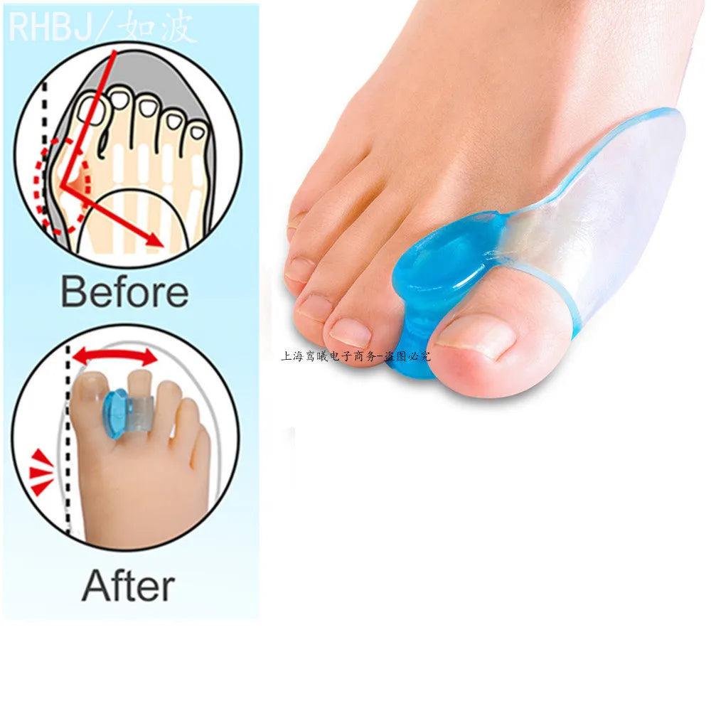 Silicone Gel 2pcs Thumb Corrector Bunion Little Toe Protector Separator Hallux Valgus Finger Straightener Foot Care Relief Pads  ourlum.com   