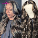 Blonde Highlight Body Wave Lace Front Wig 100% Remy Hair