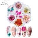 12/18Pcs/box 3D Dried Flowers Nail Art Decorations Dry Floral Bloom Stickers DIY Manicure Charms Designs For Nails Accessories  ourlum.com HD02  