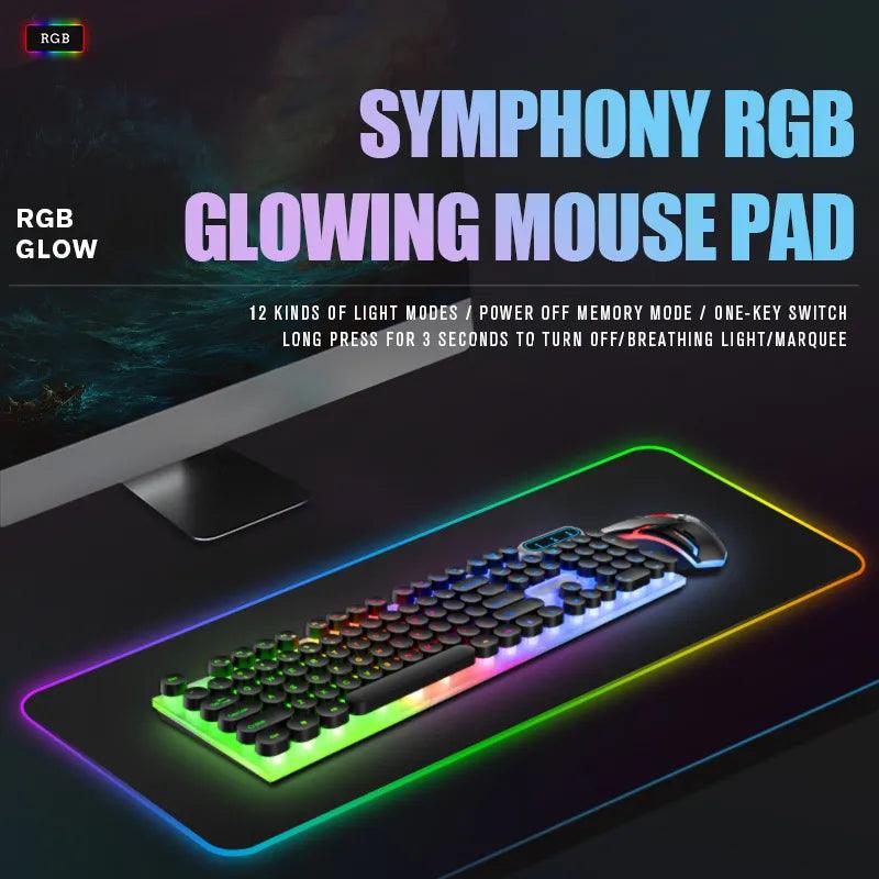 Luminous RGB Gaming Mouse Pad: Maximize Setup with LED Lights  ourlum.com black 80x30x0.4 cm 