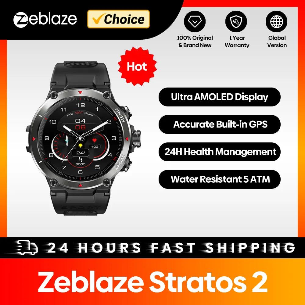 Innovative Zeblaze Stratos 2 GPS Smartwatch with AMOLED Display and Advanced Health Monitoring for Men  ourlum.com   