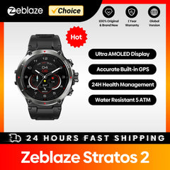 Zeblaze Stratos 2 GPS Smart Watch: Enhanced Health Monitoring & GPS Tracking