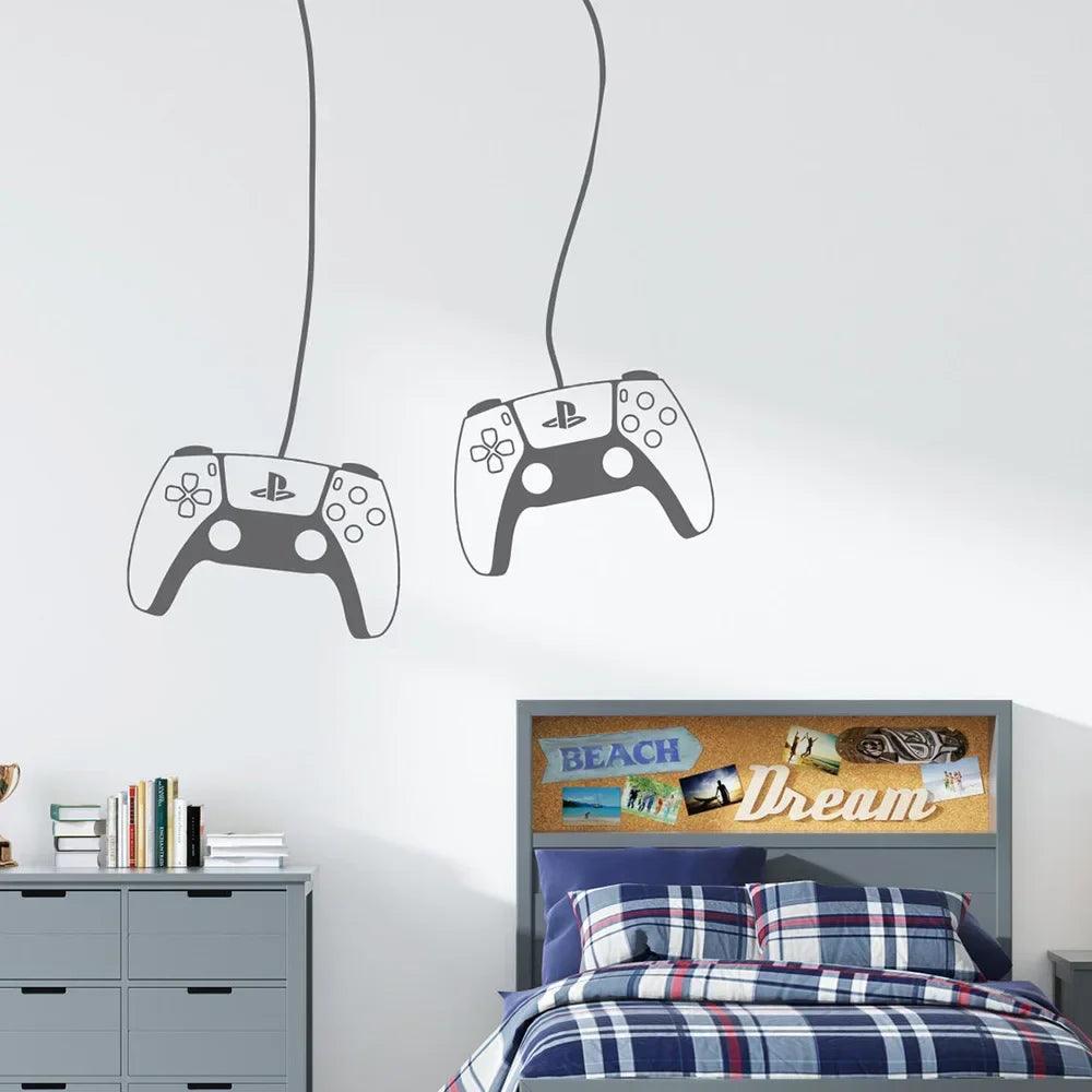 Gamer Wall Decal Video Games PS4 Controller Wall Sticker Gaming Room Decoration Removable Wall Art Decals A391  ourlum.com   