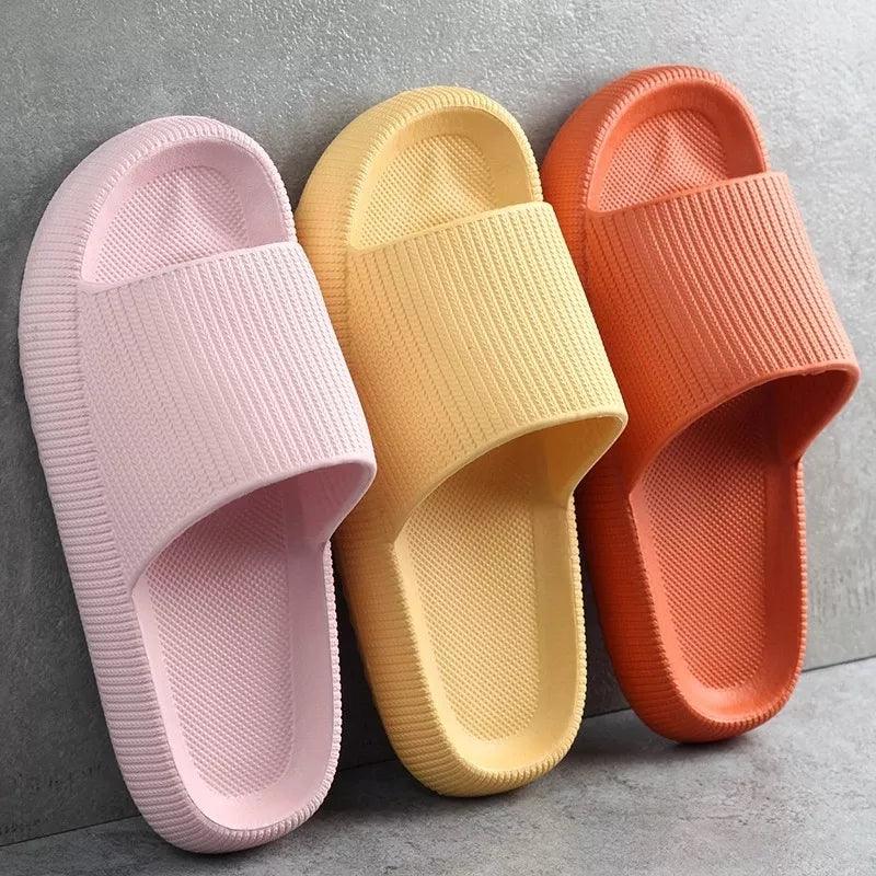 Thick Platform Indoor Slides Women's Fashion Sandals Soft Sole Non-slip Flip Flops  ourlum.com   