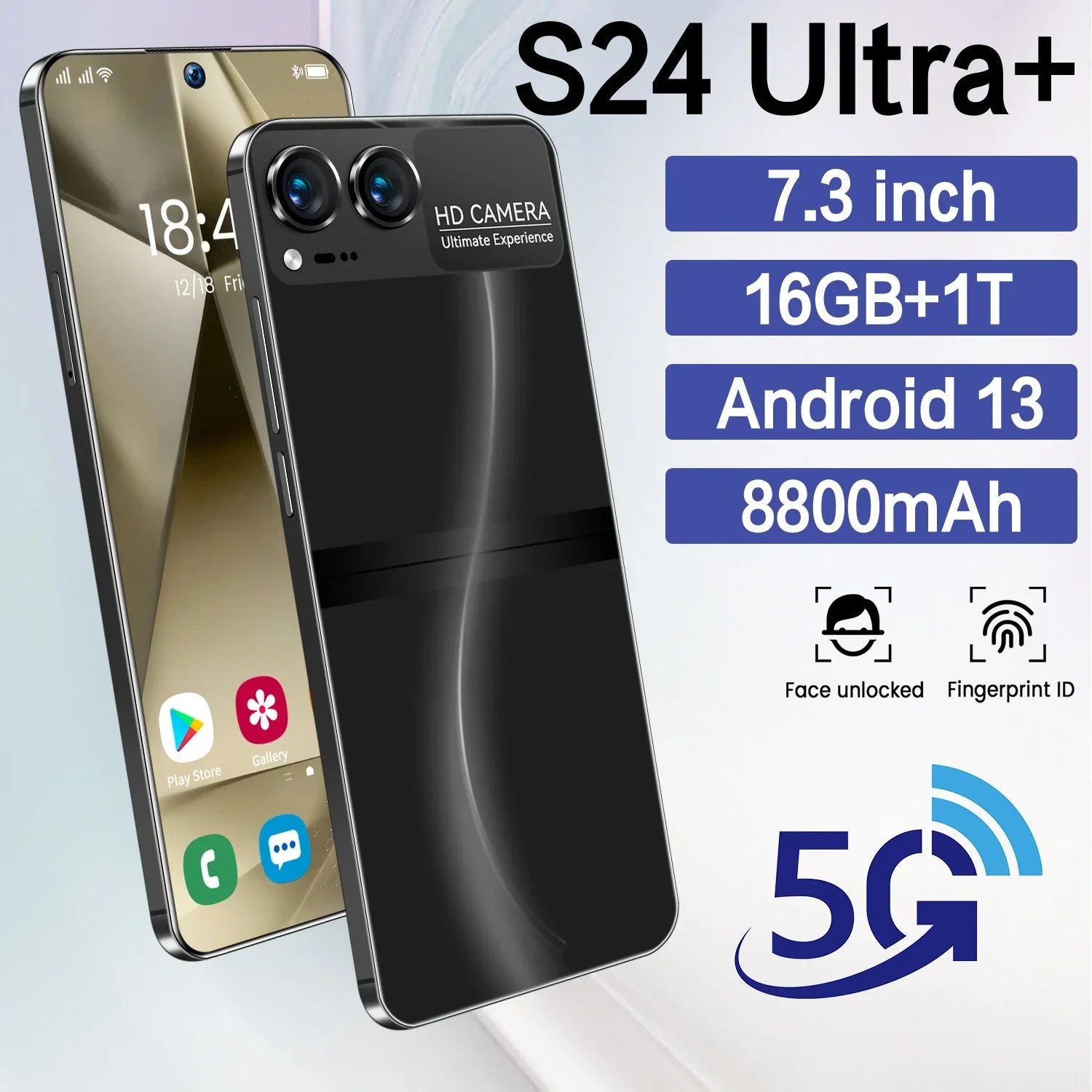 New Original S24 Ultra+ Smartphone 5G 7.3 HD 16G+1T Dual Sim Cellphones Android 13 Cell Phone Unlocked 72MP 8800mAh Phone Tablet  ourlum.com   