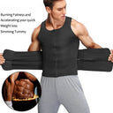 Men's Slimming Sauna Vest Double Belt Waist Trainer for Fitness