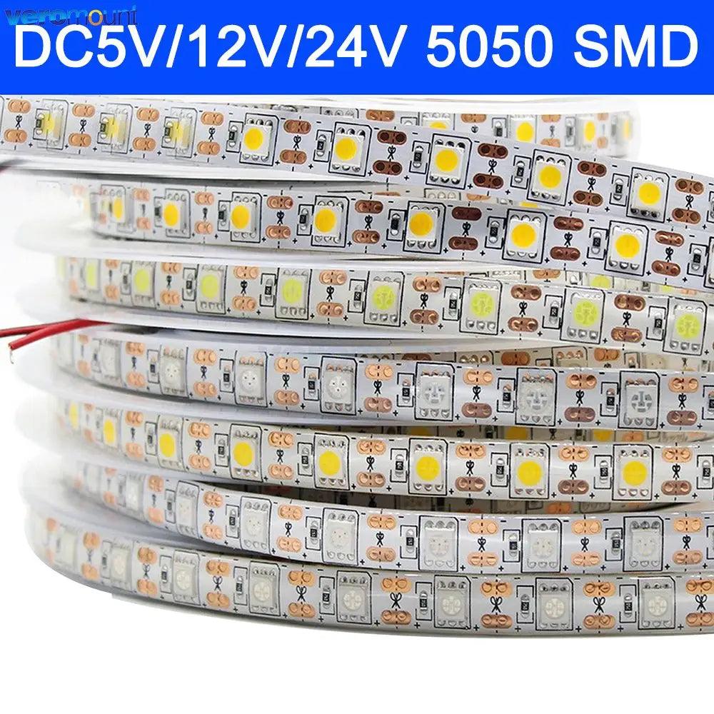 5m Flexible SMD 5050 LED Strip Light - TV Backlight and Decoration Solution - Waterproof with Multiple Color Options  ourlum.com Neutral White 4000K IP20 Non-Waterproof 12V