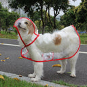 Pet Dog Transparent Rainwear Hooded Raincoat Waterproof Jacket for Small Dogs  ourlum red XS 