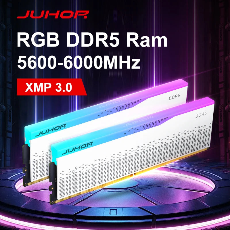 JUHOR RGB DDR5 16GB 5600MHz 6000MHz Desktop Memory Dimm High speed Memoria Ram