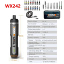 Worx 4V Mini Electrical Screwdriver Set WX240 WX242 Smart Cordless Electric Screw Driver USB Rechargeable Handle 30 Bit Set  ourlum.com WX242 United State 