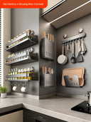 Punch-Free Suction Rack Wall-Mounted For Home Kitchen Storage