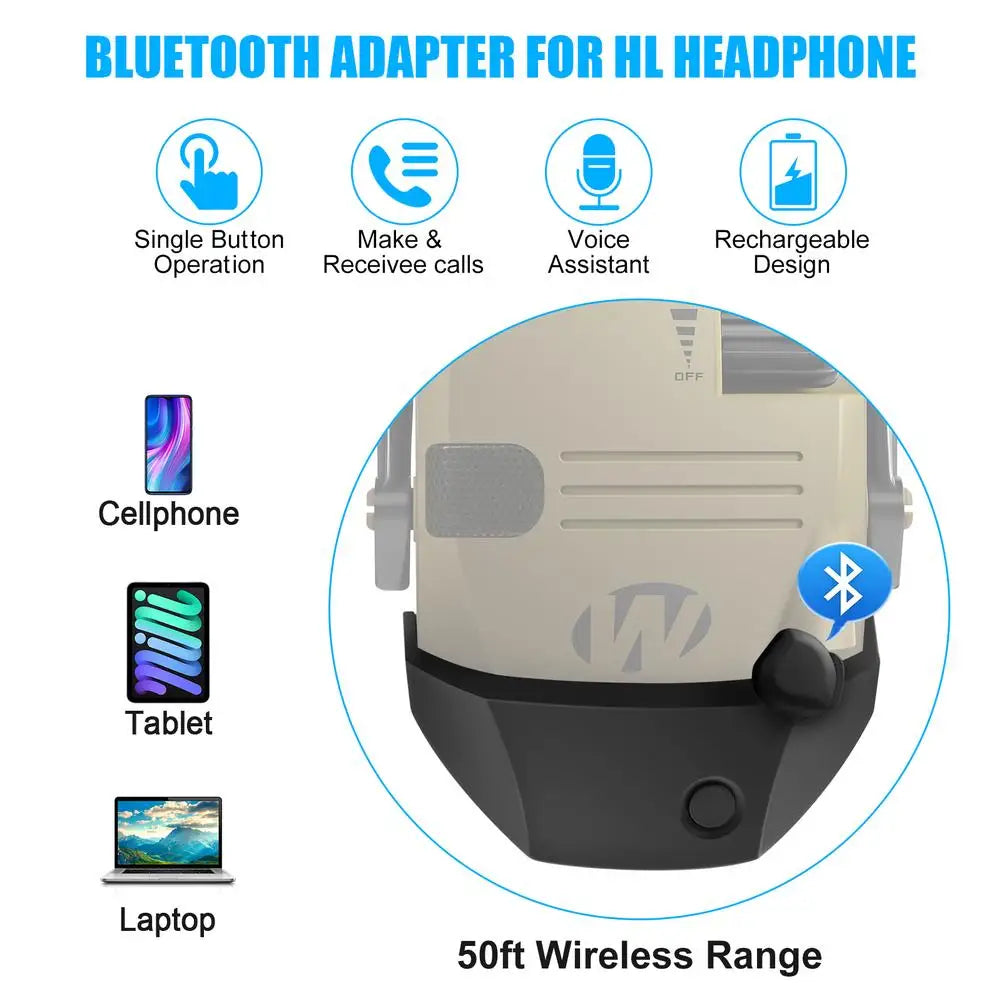 W1 Wire-controlled Headphone Bluetooth Adapter For Walker Series Converter To Wireless Earmuffs Converter