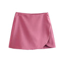 Vintage High Waist Zippered Skort Shorts Elegant Choice