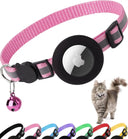 ATUBAN Reflective Cat Collar with Airtag Holder & Bell for Cats  ourlum.com Pink  