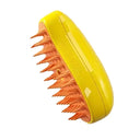 Steamy Cat Brush: Electric Spray Hair Grooming & Massage Tool  ourlum PWS-Yellow  