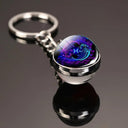 Zodiac Glass Ball Constellation Keychain - Unique Astrology Design  ourlum.com Pisces luminous  