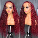 Vibrant Burgundy Water Wave Lace Front Human Hair Wig