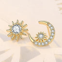 Starlight Elegance Silver Star Stud Earrings Dazzling Zircon Design