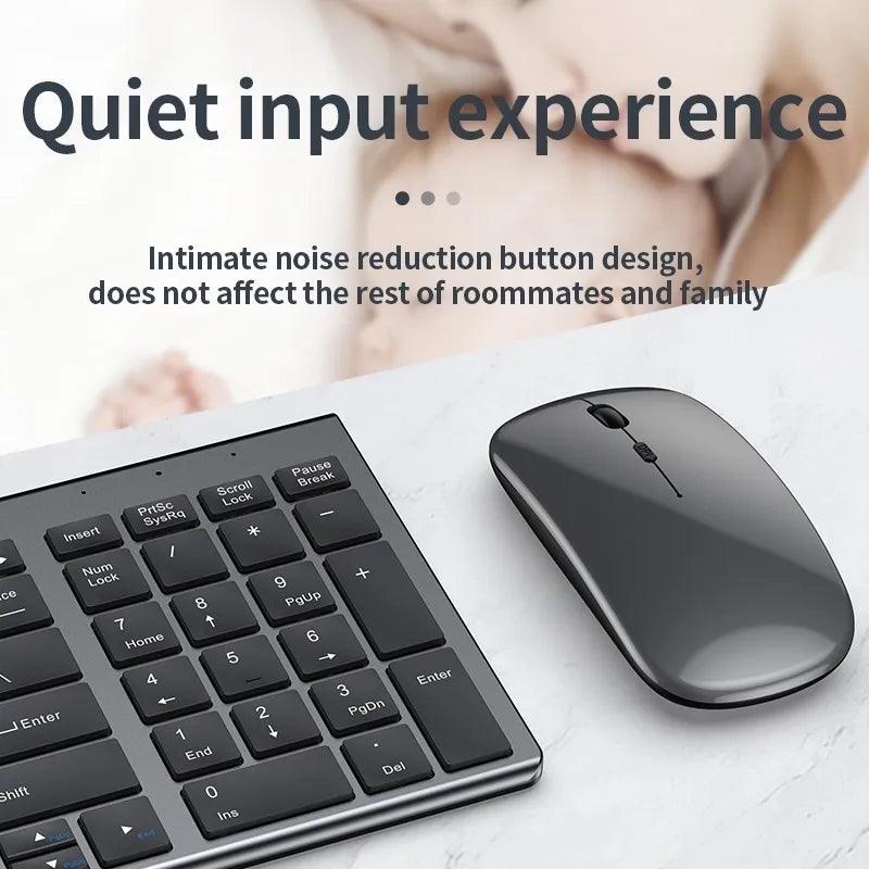 Gray Wireless Keyboard Mouse Combo: Enhanced Productivity Solution  ourlum.com   