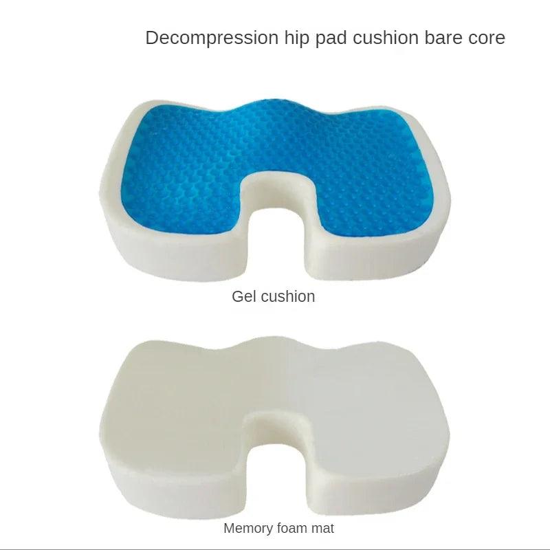 Orthopedic Gel Memory Foam Coccyx Seat Cushion for Office & Travel - Breathable & Pain Relief Pillow