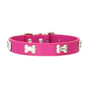 Bone Leather Dog Collars for Small Large Dogs: Stylish, Durable, Customizable  ourlum.com Rose Red XS 