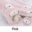 Pet Cozy Fleece Blanket Mat Soft Washable Warm Bear Pad