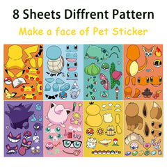 DIY Pokemon Face Anime Pikachu Sticker Puzzle Kit Kids Toys Gift