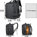 40L Expandable USB Travel Backpack, Flight Approved Carry On