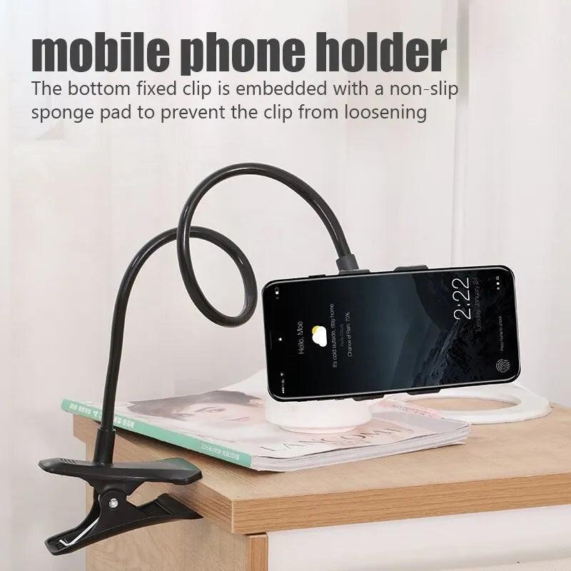 Flexible Gooseneck Mobile Phone Holder Stand for Bed Desk Table - Hands-Free Smartphone Clip Bracket  ourlum.com   