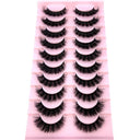 7/8/9/10Pairs Eyelashes Makeup Soft Fluffy 3D Mink False Eyelashes Thick HandMade Volume Mink Lashes Faux Cils Natural Fake Lash  ourlum.com Black 10pairs-RX-7  