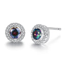 Starlight Elegance Silver Star Stud Earrings Dazzling Zircon Design