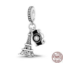 Heart Shaped Sterling Silver Charm Bead - Zircon Adorned Pandora Bracelet Pendant  ourlum.com KJC067  