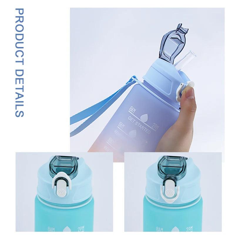 900ML Motivational Sports Water Bottle with Time Marker for Outdoor Fitness - Stay Hydrated On The Go!  ourlum.com   