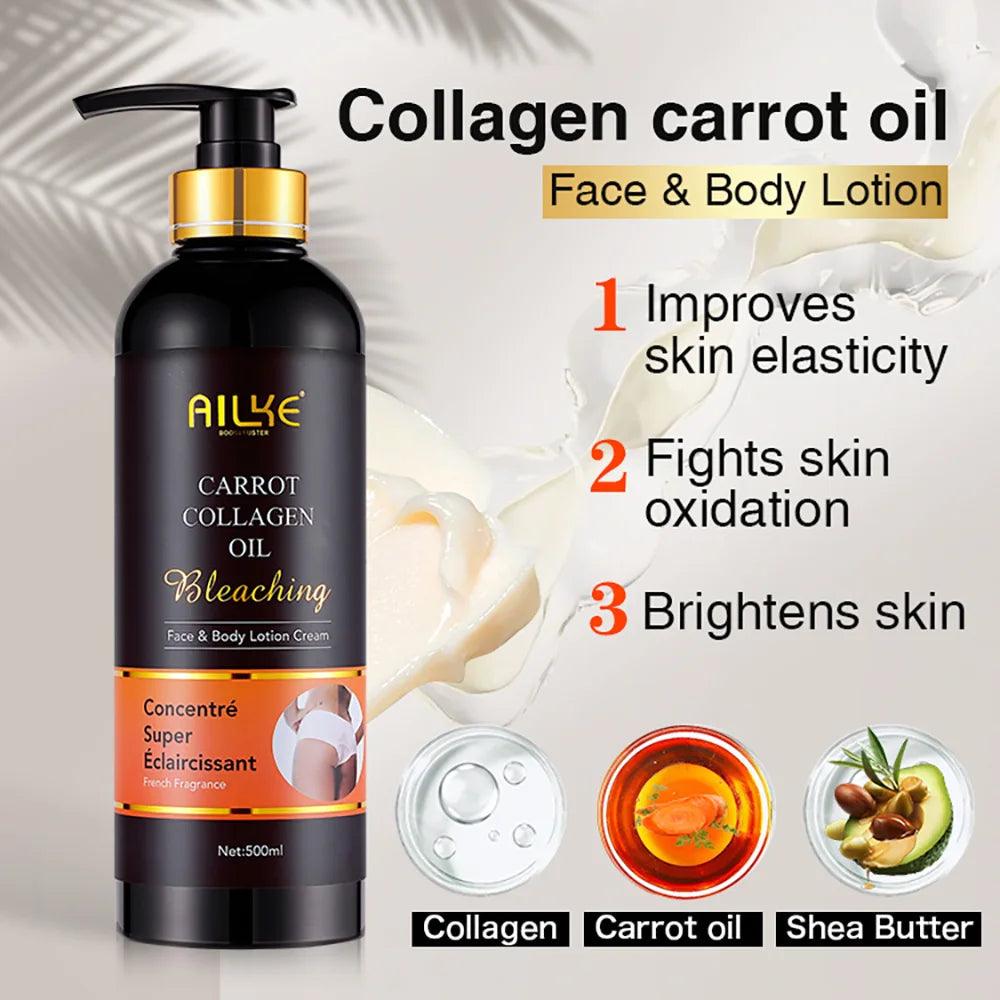 Brightening Body Lotion With Collagen, Carotene, Shea Butter, Moisturizing, Smoothing Increase Skin Radiance, For All Skin Types