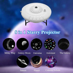 8 in 1 LED UFO Star Projector Night Light Projection Galaxy Starry Sky Rechargeable Projector Lamp Kids Room Ceiling Decoration