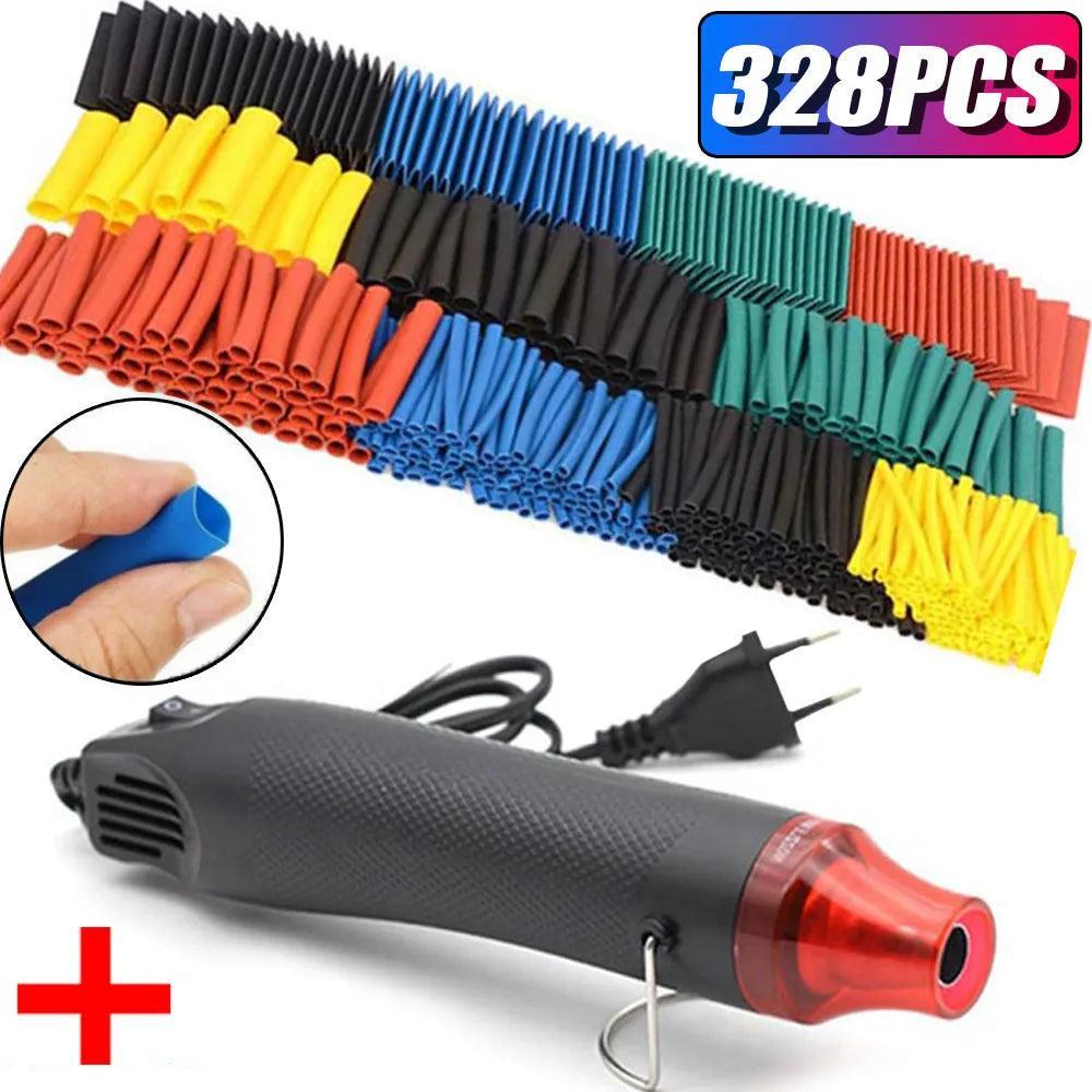 Heat Shrink Tube Set with 300W Hot Air Gun - Comprehensive Wire Protection Kit  ourlum.com   