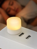 4pcs USB Night Light Eye Protection Mini Bedside Socket Night Light Emergency Light Atmosphere Light Portable Led Night Light