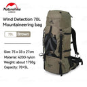 Naturehike 70+5L Backpack Camping Trekking Ultralight Nylon