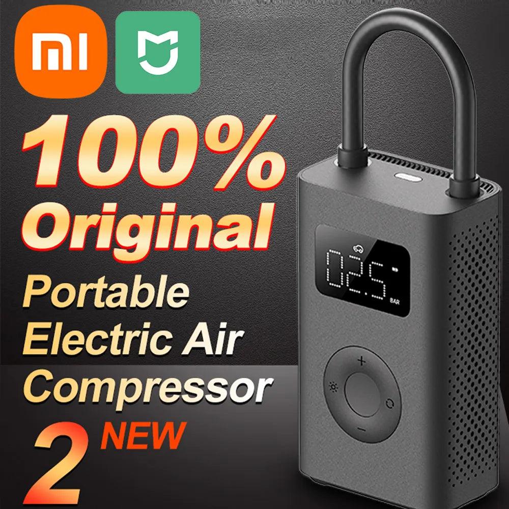 Xiaomi Air Compressor Pump: Lightweight Portable Tire Inflator with LED Multitool for Bike and Car  ourlum.com   