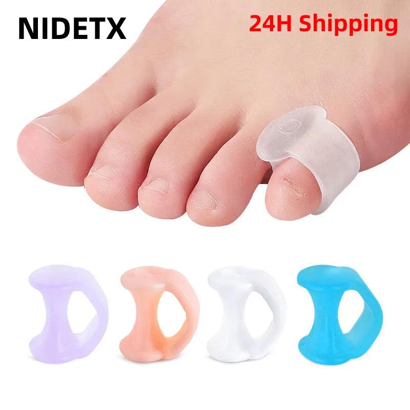 2pcs=1pair Separator Finger Feet Care Protector Silicone Toe Orthopedic Products Bunion Corrector Hallux Valgus For Pedicure  ourlum.com   