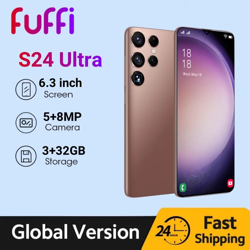 FUFFI-S24 Ultra Android Smartphone with 6.3" Display, 3000mAh Battery, 3GB RAM, 32GB Storage, and Dual SIM Functionality