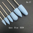 6pcs/set Rubber Silicon Nail Drill Milling Cutter for Manicure Bit Flexible Polisher Machine Electric Nail File Art Tools  ourlum.com GXJ 6-7  